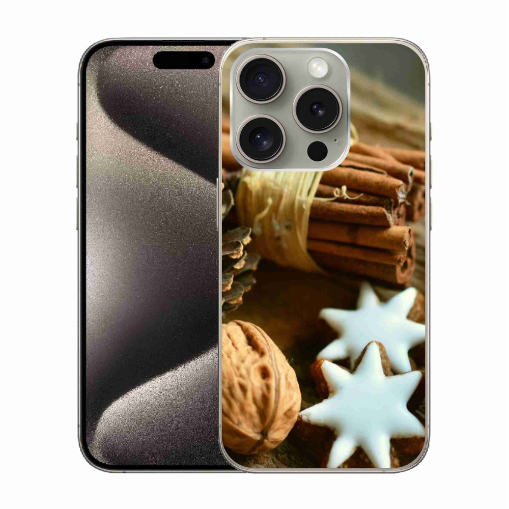 Gél borítás mmCase iPhone 15 Pro készülékhez - fahéj és mézeskalács