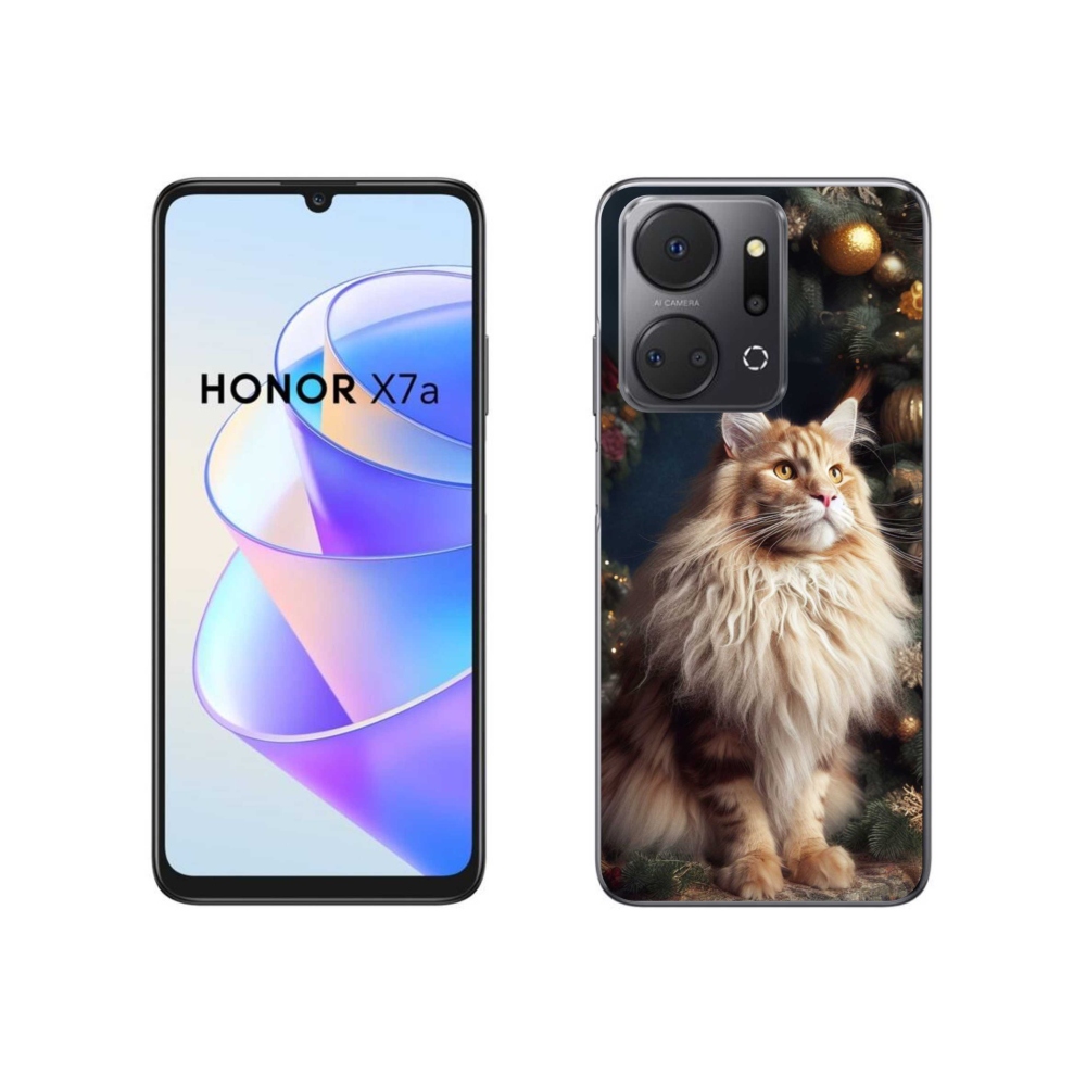 Zselés borítás mmCase a Honor X7a számára - macska a fánál