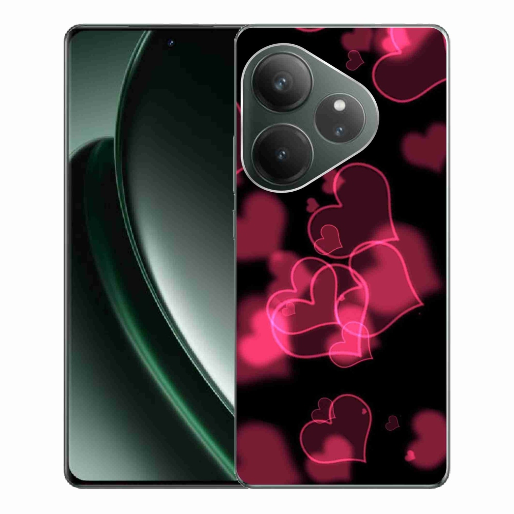 Gél borítás mmCase a Realme GT 6 5G/GT 6T 5G számára - piros szívek