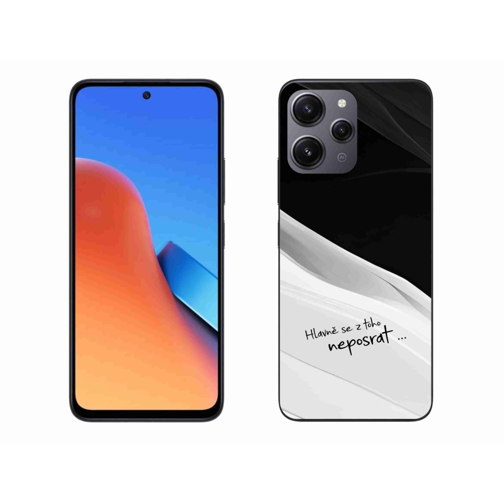 Gél borító mmCase a Xiaomi Redmi 12-hez - vicces szöveg 13 fehér és fekete háttérrel