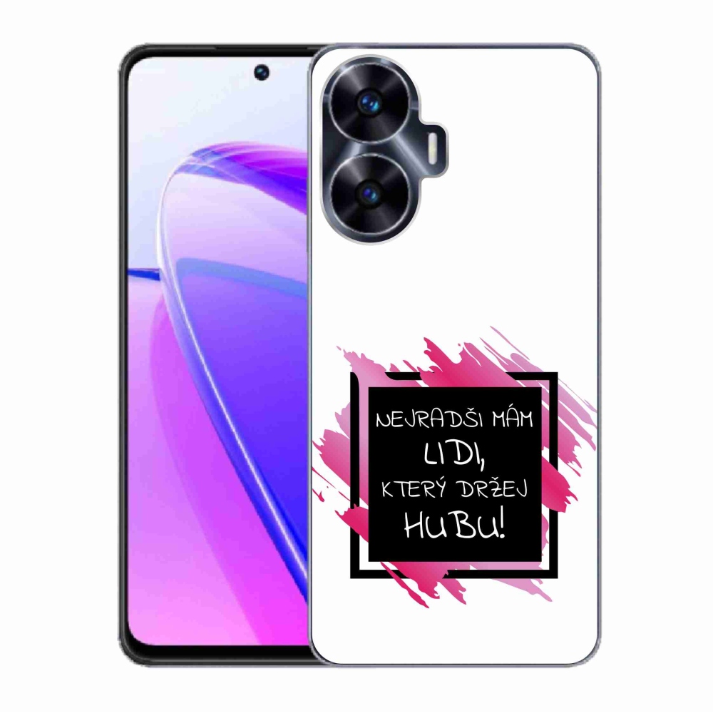 Gél borító mmCase a Realme C55 készülékhez - vicces szöveg 7 fekete-fehér háttérrel