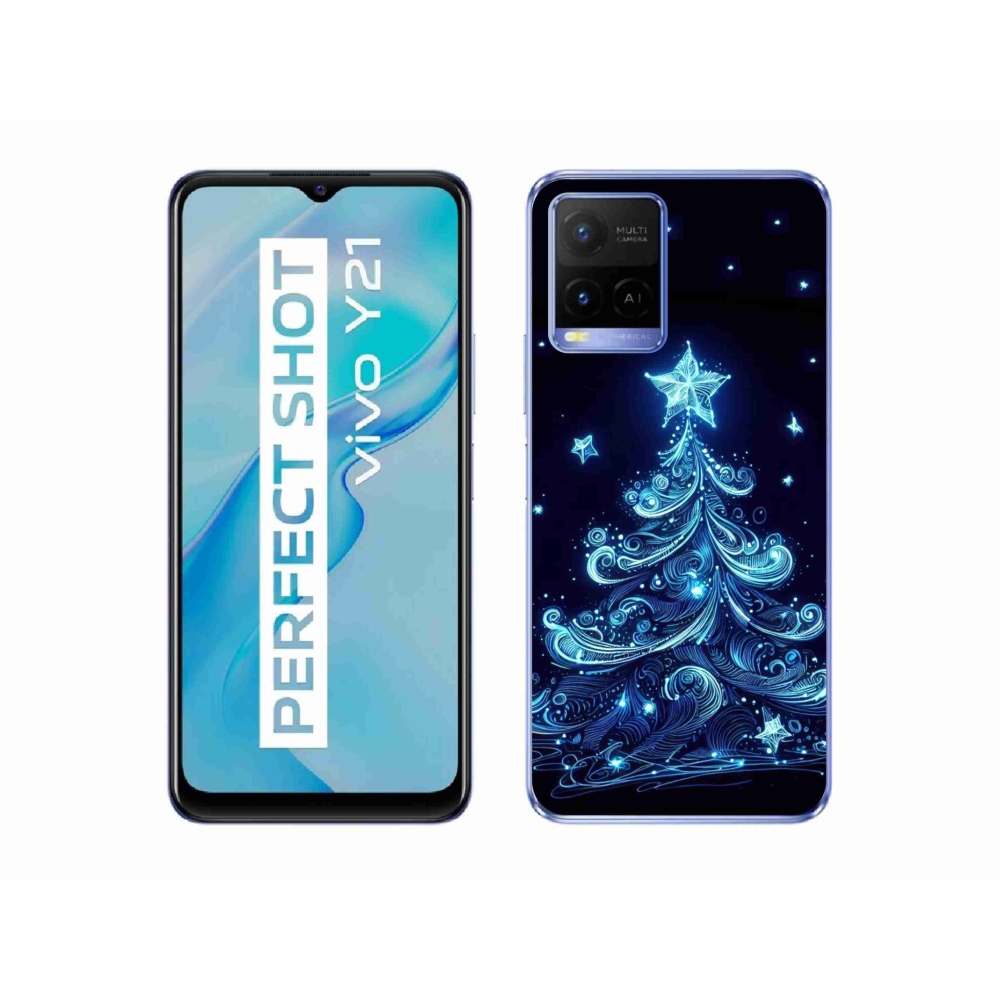 Gél borítás mmCase a Vivo Y21/Y21s/Y33s készülékhez - neon karácsonyfa 4