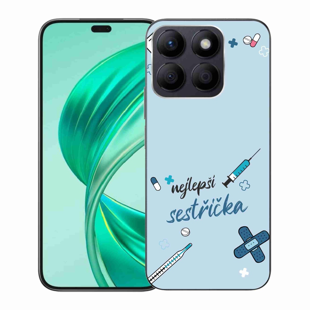 Gél borító mmCase a Honor X8b - legjobb kishúg kék háttérrel