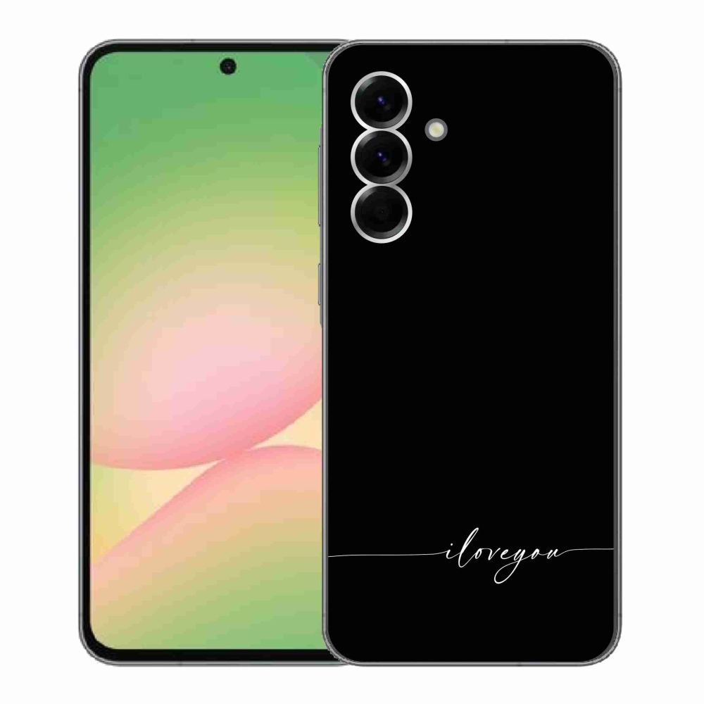 Gél borítás mmCase Samsung Galaxy A56 5G - I love you fekete háttérrel