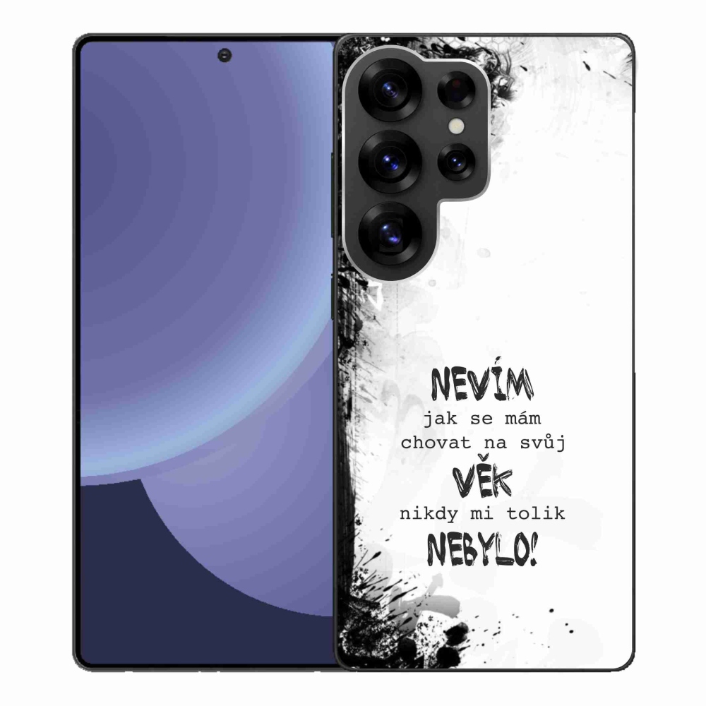 Gél borító mmCase Samsung Galaxy S25 Ultra készülékhez - vicces szöveg 14 fehér háttér