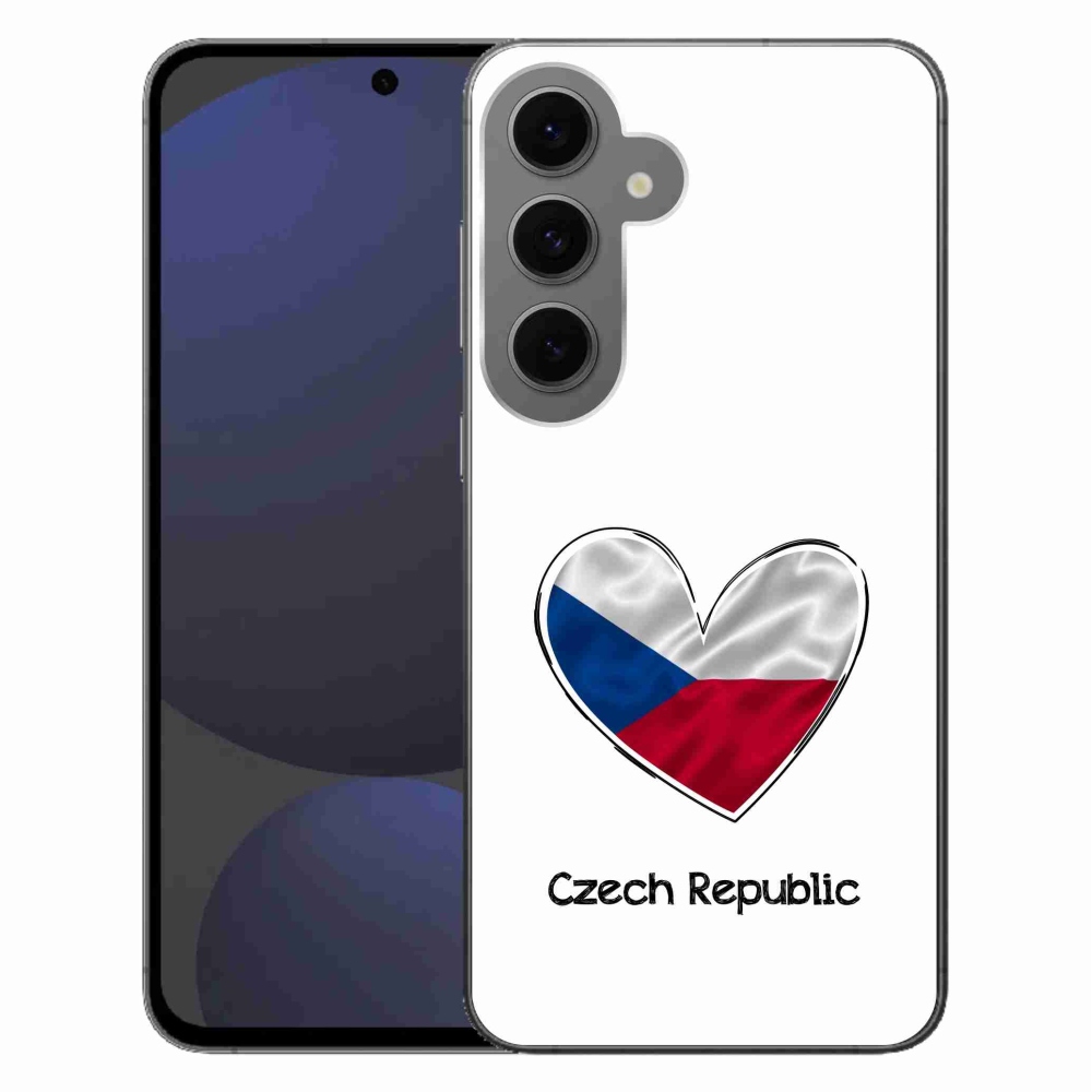 Gél védőhuzat mmCase Samsung Galaxy S24 FE - zászló szív fehér háttérrel