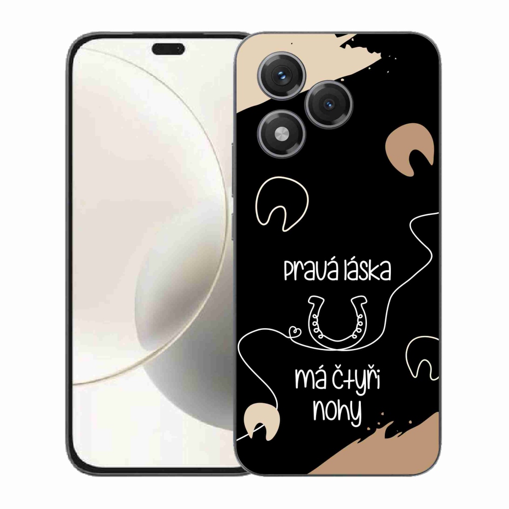 Gél borító mmCase a Honor 400 Lite készülékhez - ló motívum fekete háttérrel