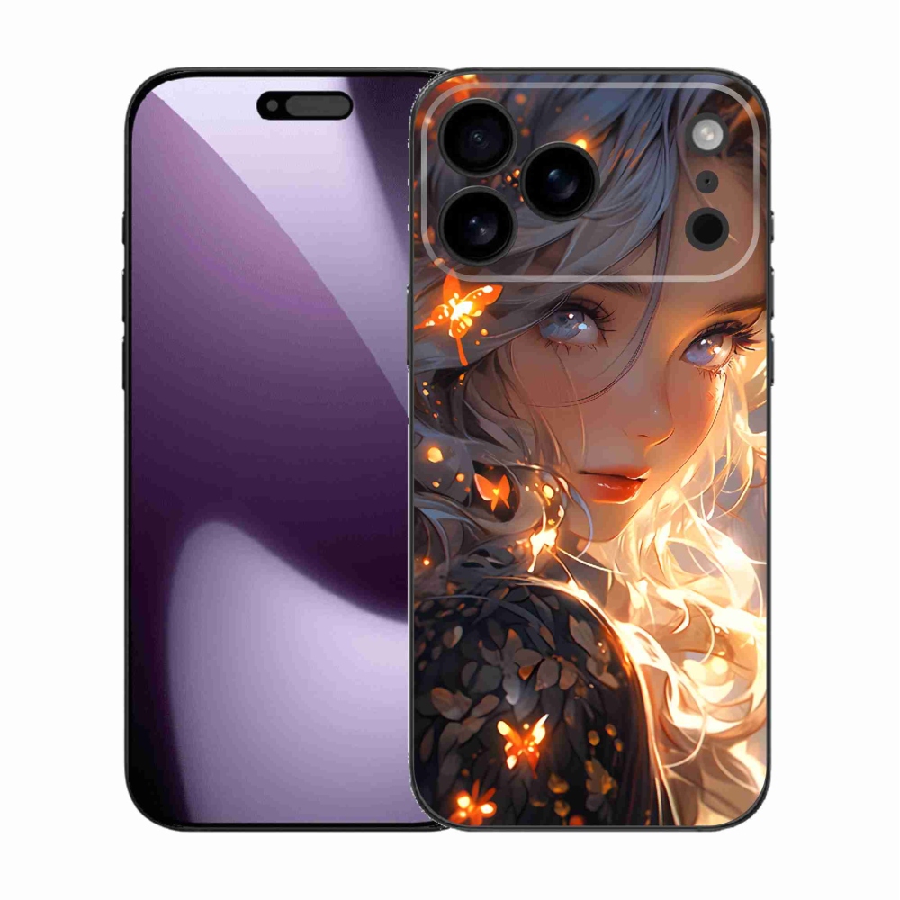 Gél borítás mmCase iPhone 17 Pro Max készülékhez - lány és pillangók