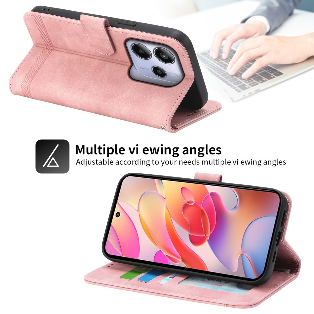 DIERFENG könyv tok a Xiaomi Redmi Note 14-hez - rózsaszínű