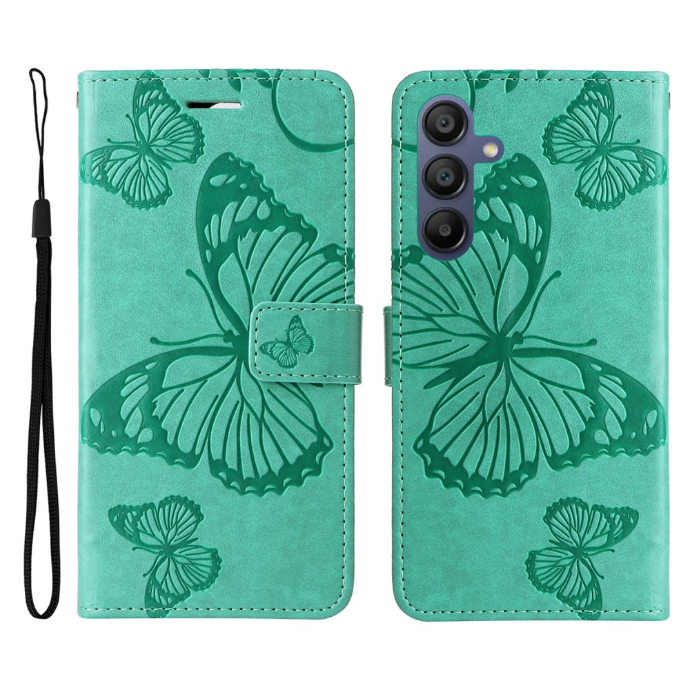 Nagy pillangó könyv tok Samsung Galaxy A16 4G/5G/A26 5G - teáskék színben