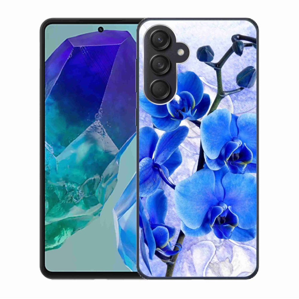 Gél védőhuzat mmCase Samsung Galaxy M55 5G - kék virágok