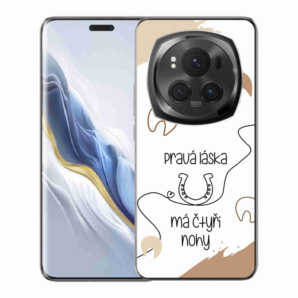 Gél borító mmCase a Honor Magic 6 Pro 5G készülékhez - Ló motívum fehér háttér