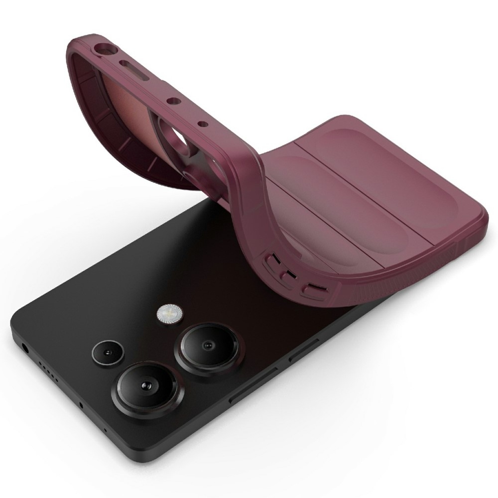 Rugg tartós zselés tok Xiaomi Redmi Note 14S-hez - bordó színű