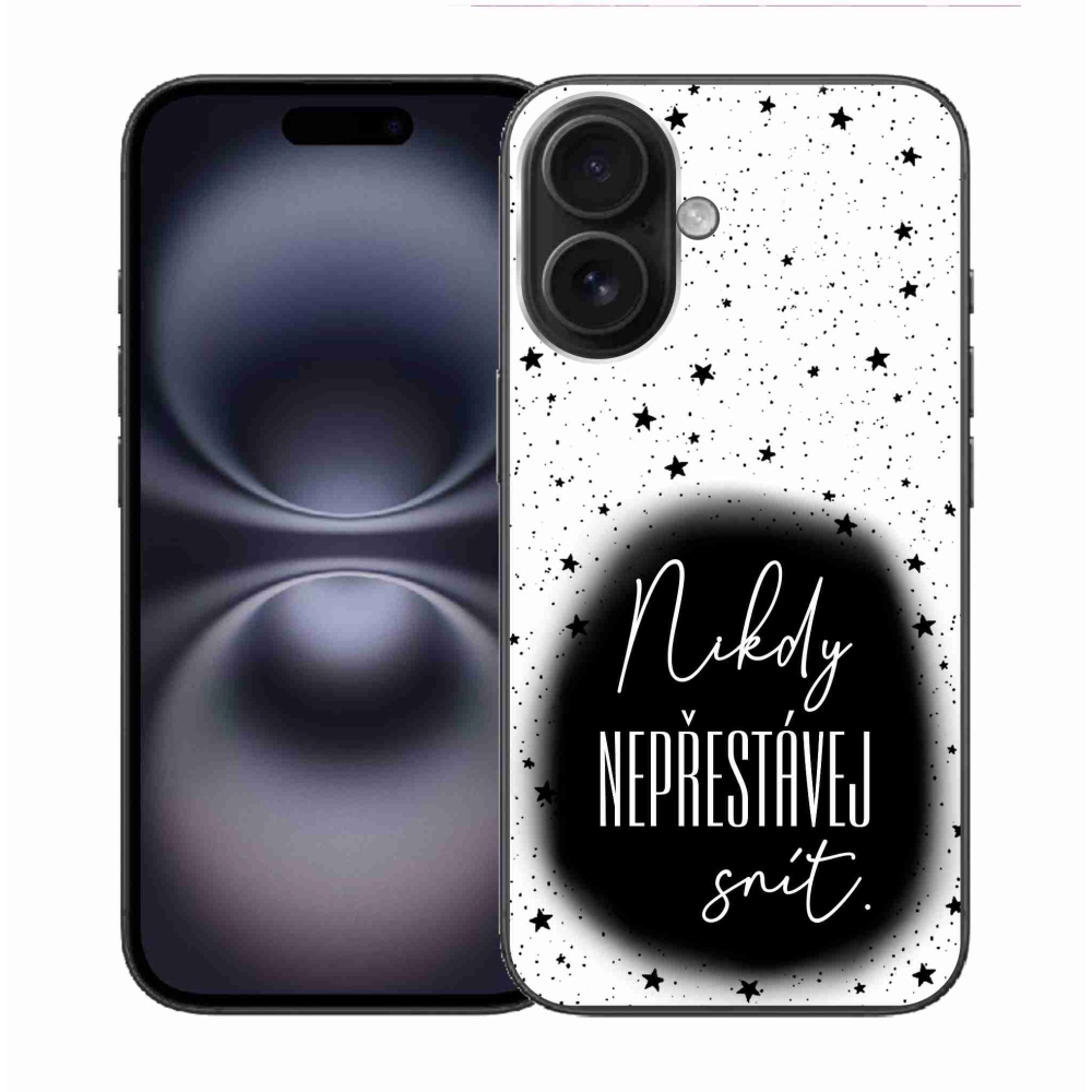 Gél borítás mmCase iPhone 16 készülékhez - idézet 1 fekete-fehér háttér