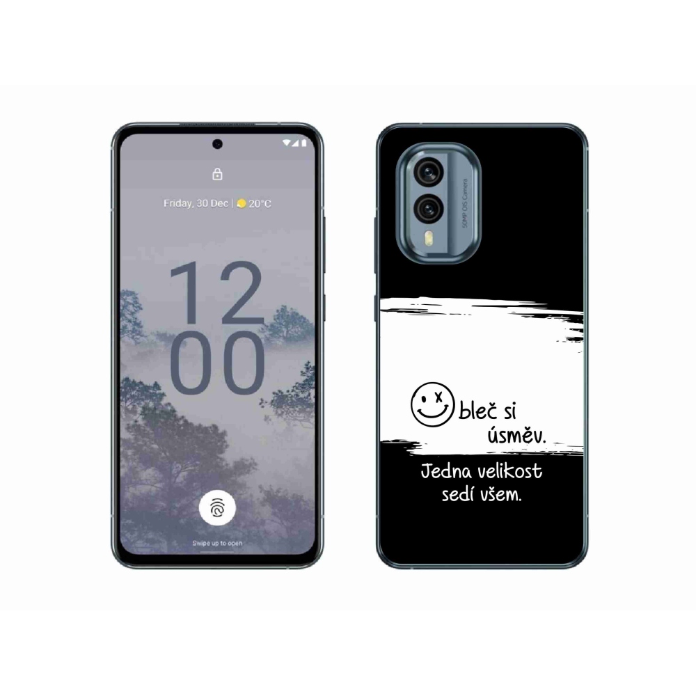 Zselés borító mmCase a Nokia X30 5G készülékhez - vicces szöveg 8 fekete és fehér háttérrel