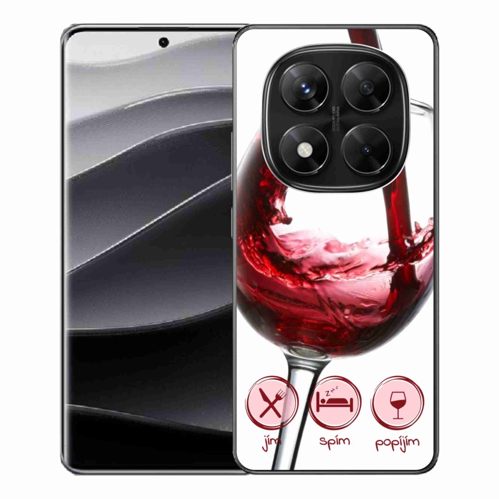 Gél borítás mmCase a Xiaomi Redmi Note 14 Pro 5G/Poco X7 5G számára - borospohár piros