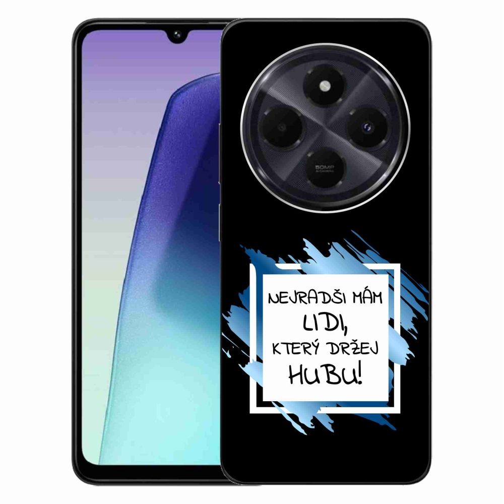 Gél borító mmCase a Xiaomi Redmi 14C/Poco C75-hez - vicces szöveg 7 fekete és fehér háttérrel