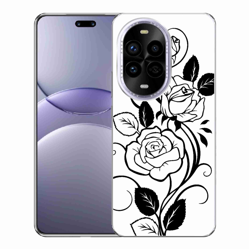 Gél borítás mmCase a Huawei Nova 13 Pro 5G-n - fekete és fehér rózsa