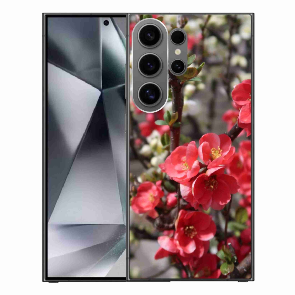 Gél védőhuzat mmCase Samsung Galaxy S24 Ultra készülékhez - piros virágok