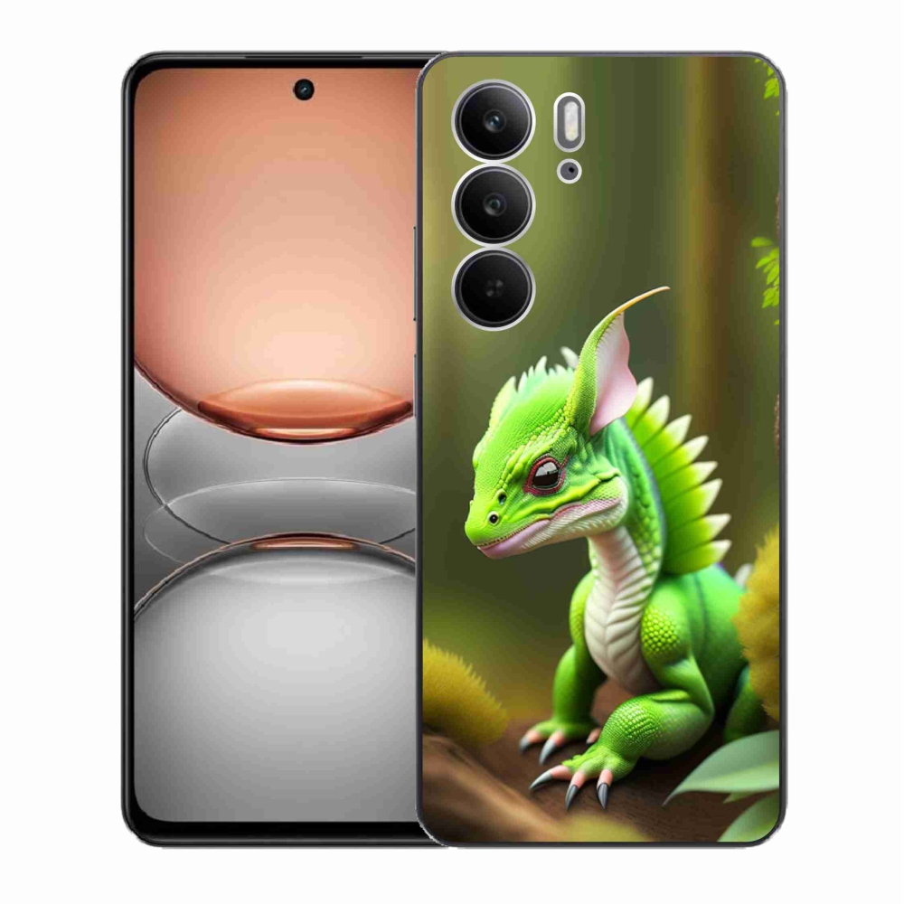 Zselés borítás mmCase a Realme C75 készülékhez - zöld sárkány