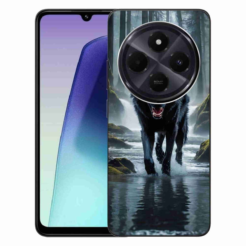 Gél borítás mmCase a Xiaomi Redmi 14C/Poco C75-hez - fekete farkas