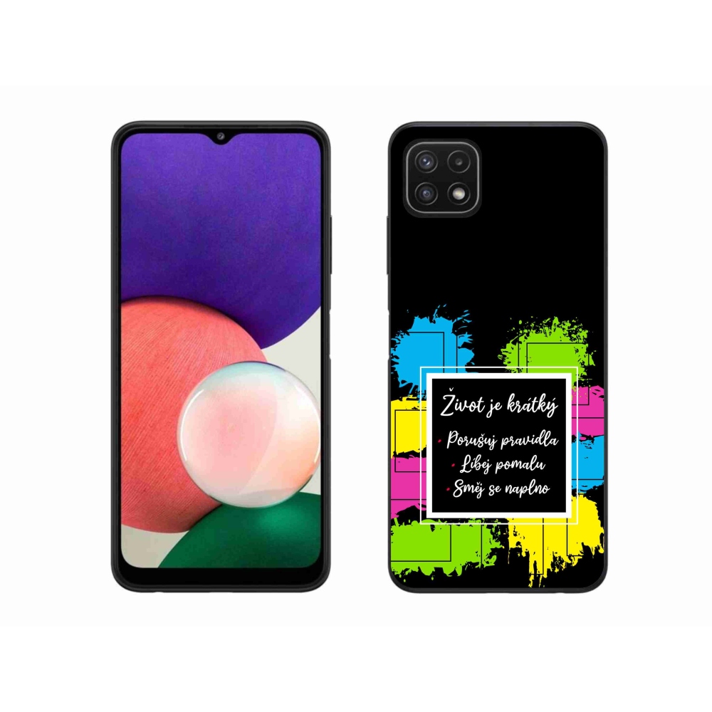 Gél borítás mmCase Samsung Galaxy A22 5G - idézet 5 fekete háttér