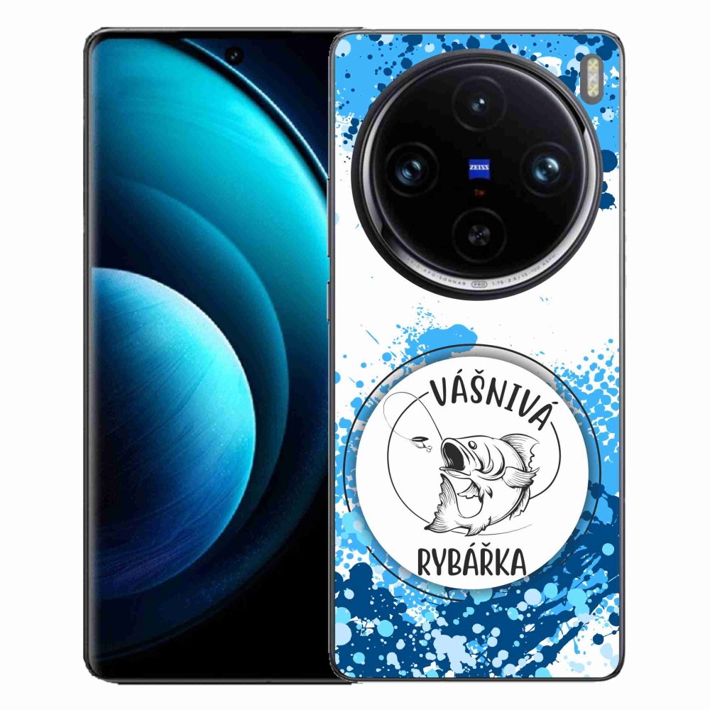 Gél borító mmCase a Vivo X100 Pro 5G készülékhez - szenvedélyes halásznő fehér háttérrel