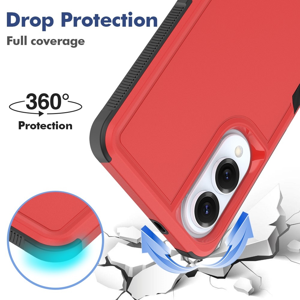 Ütésálló, tartós borítás Samsung Galaxy S25 Edge készülékhez - piros