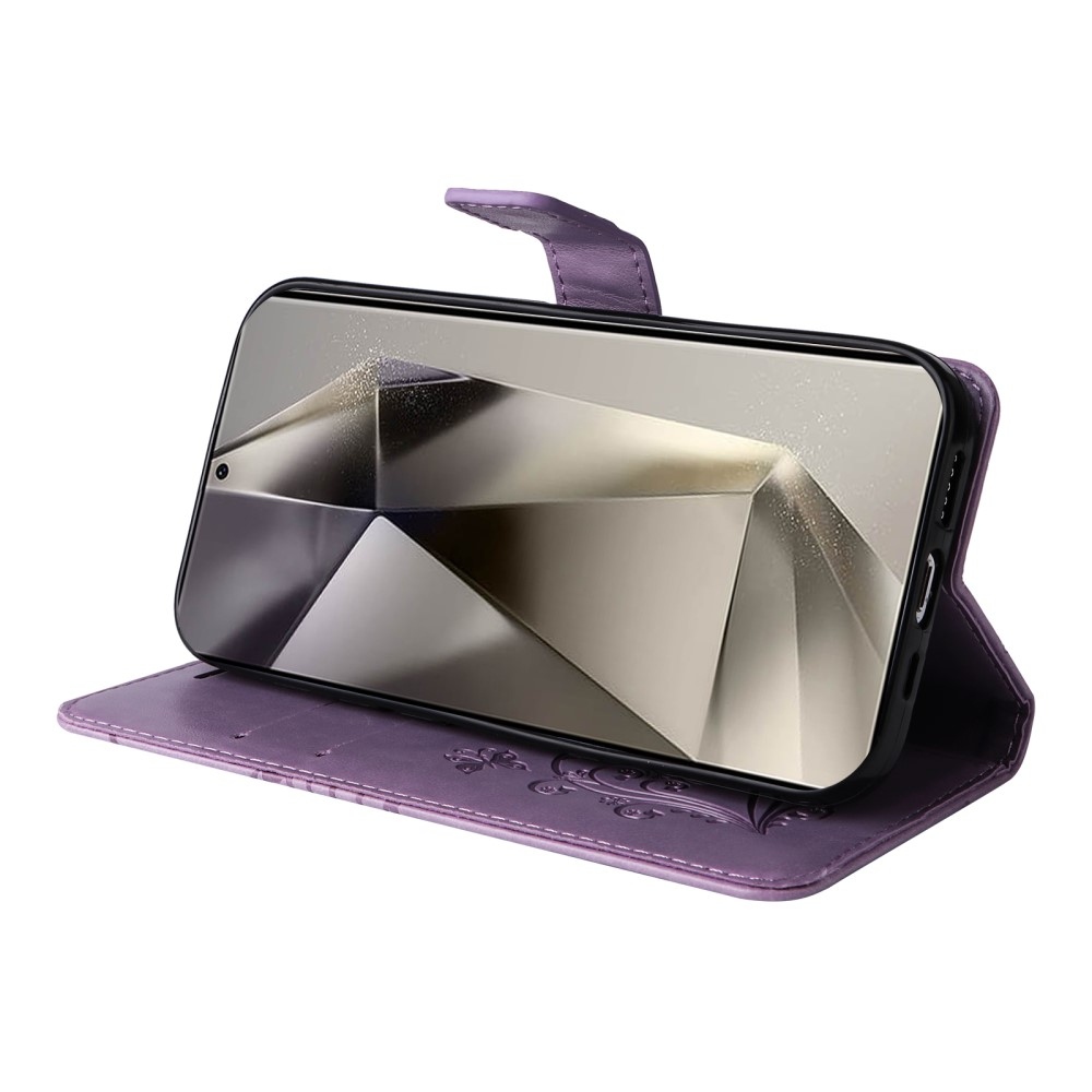 Nagy pillangó könyv tok Samsung Galaxy S25 Ultra készülékhez - lila