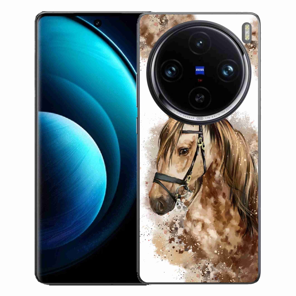 Zselés borítás mmCase Vivo X100 Pro 5G - barna rajzfilm lóhoz