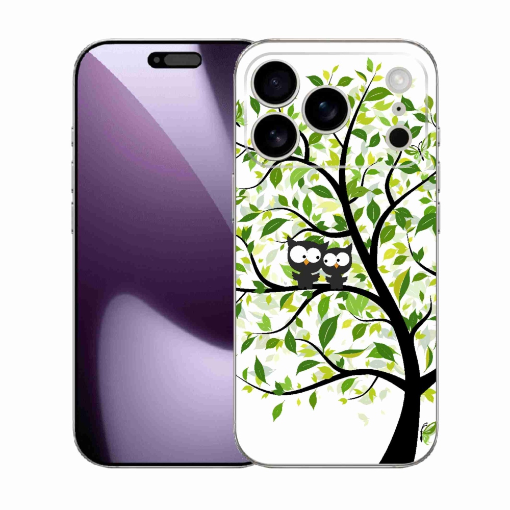 Zselés borítás mmCase iPhone 17 Pro készülékhez - baglyok a fán