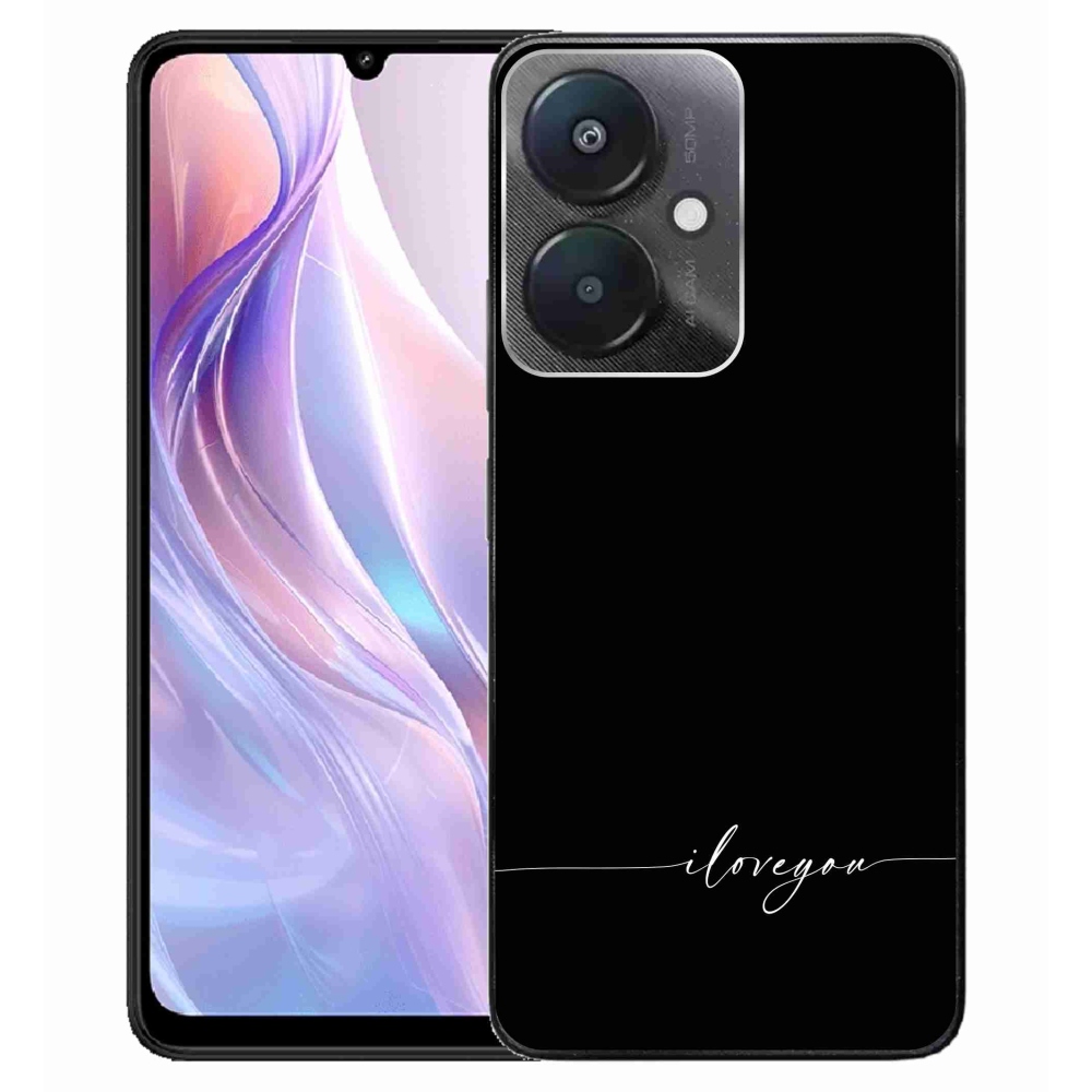 Gél borító mmCase a Xiaomi Redmi 13C 5G-hez - Szeretlek fekete háttérrel