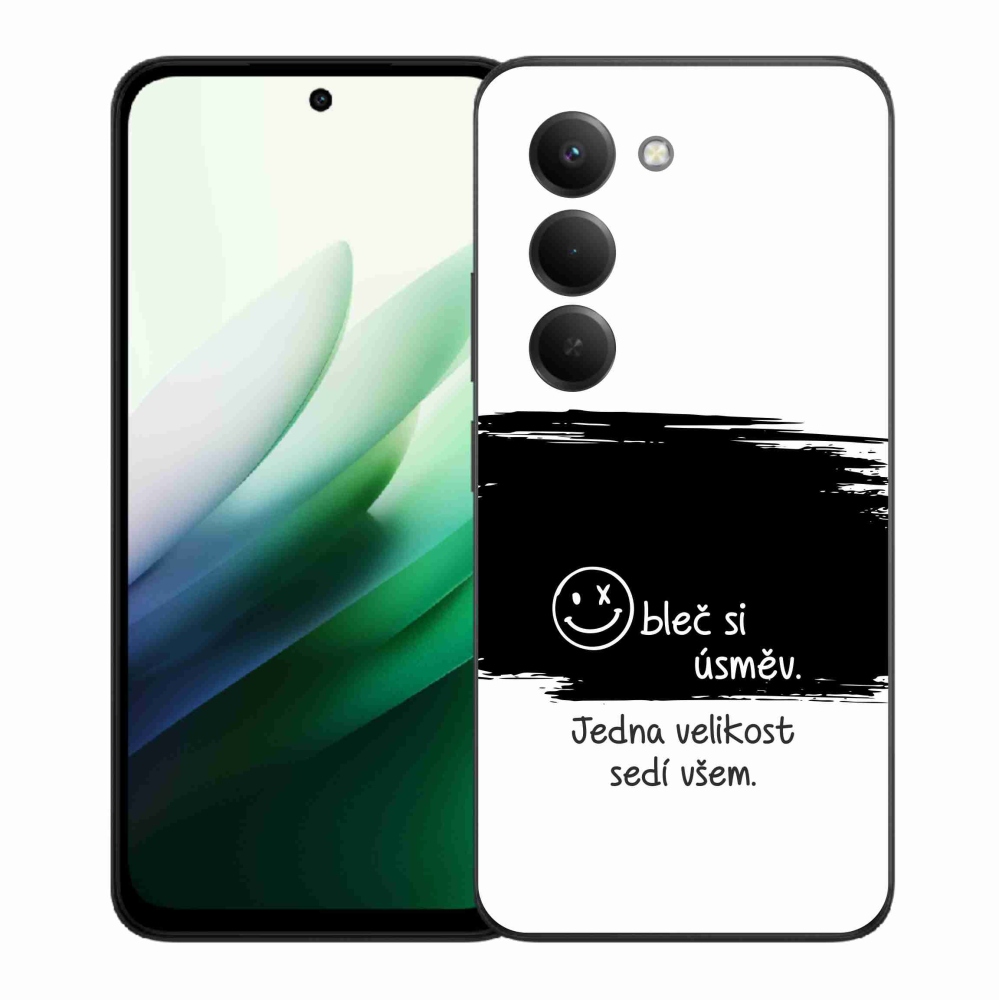 Gél borító mmCase a Xiaomi Redmi 15 5G-hez - vicces szöveg 8 fekete és fehér háttérrel