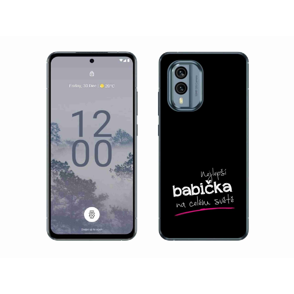 Gél borítás mmCase a Nokia X30 5G készülékhez - Best Grandma 4 fekete háttérrel
