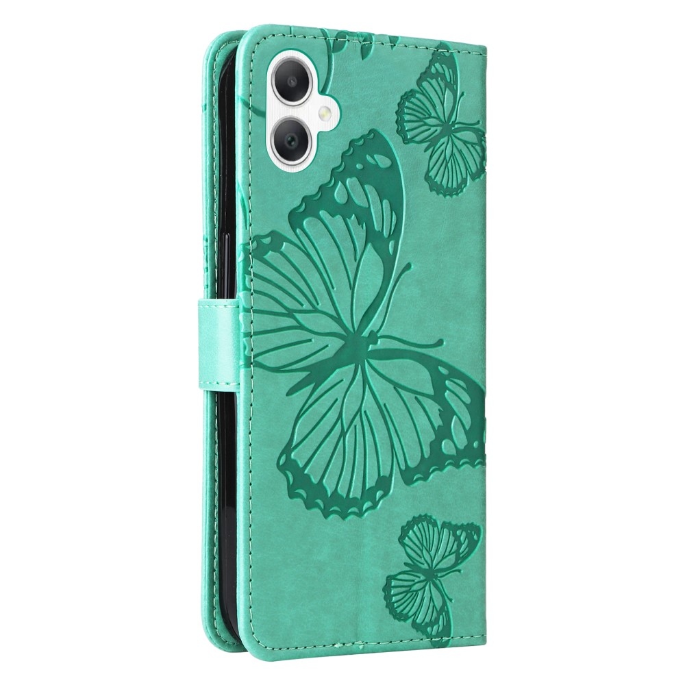 Nagy pillangó könyv tok Samsung Galaxy A06 4G készülékhez - teáskék színű