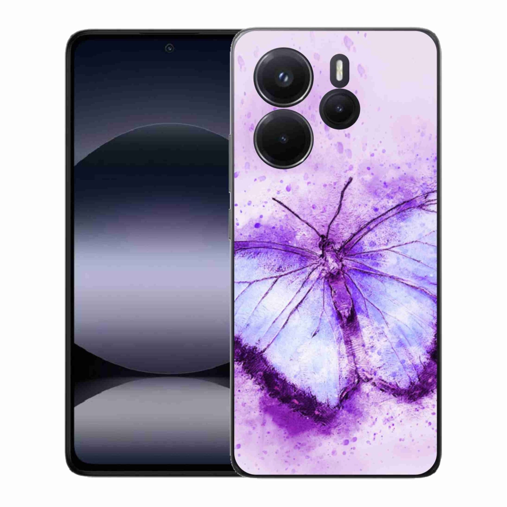 Gél borítás mmCase a Xiaomi Redmi Note 14-hez - lila pillangó