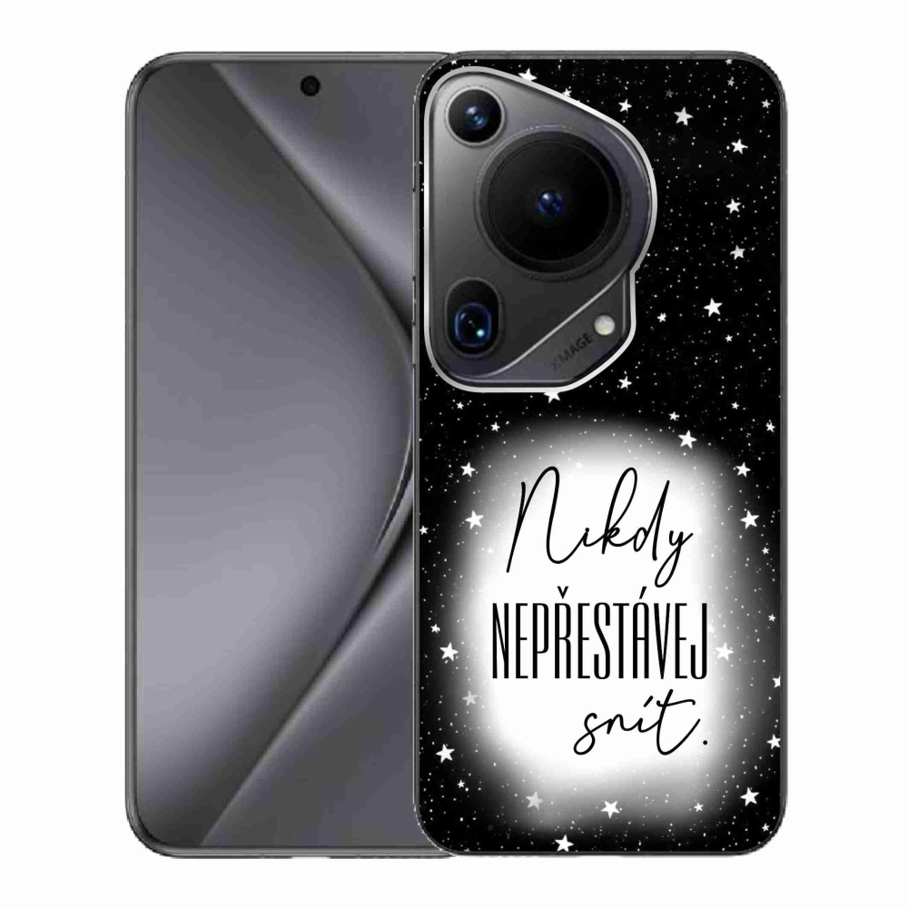 Gél borító mmCase a Huawei Pura 70 Ultra készülékhez - idézet 1 fehér és fekete háttérrel