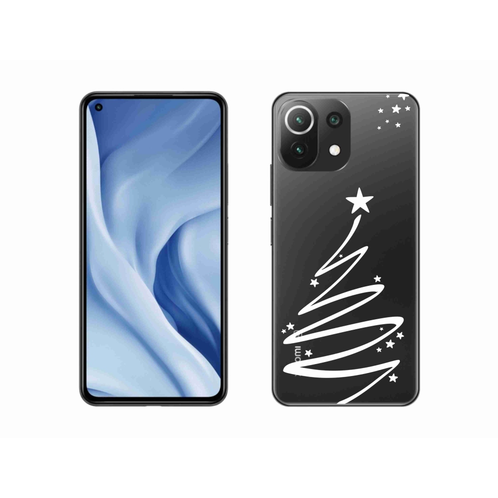 Gél borítás mmCase a Xiaomi Mi 11 Lite 4G/5G készülékhez - fehér fa átlátszó háttérrel