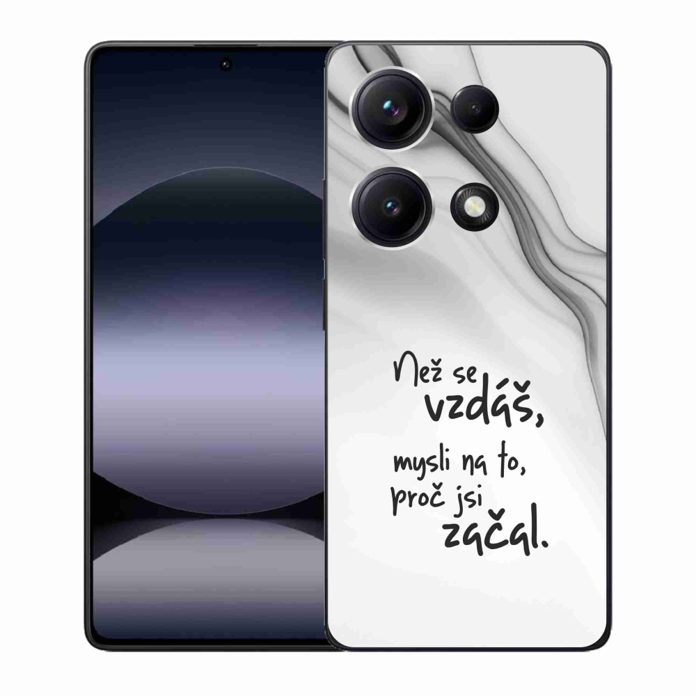 Gél borítás mmCase a Xiaomi Redmi Note 14S-hez - idézet 2 fehér háttér