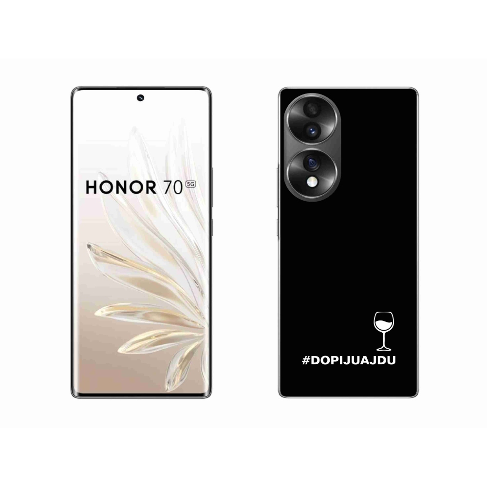 Gél borító mmCase a Honor 70 készülékhez - bor motívum fekete háttérrel