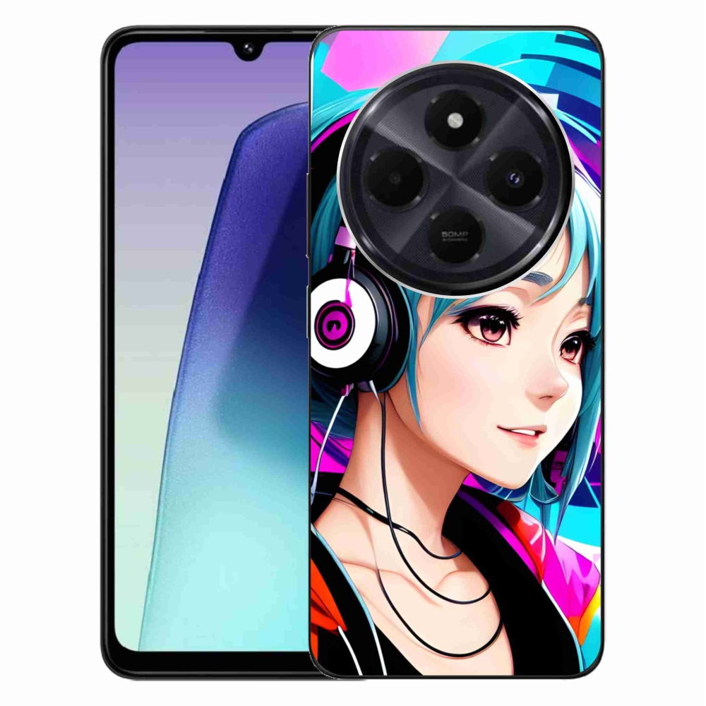 Gél borítás mmCase a Xiaomi Redmi 14C/Poco C75-hez - lány fejhallgatóval