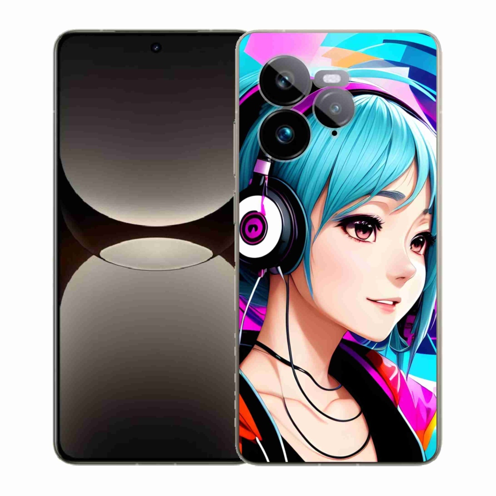 Gél borítás mmCase a Realme GT 7 Pro 5G-n - lány fejhallgatóval