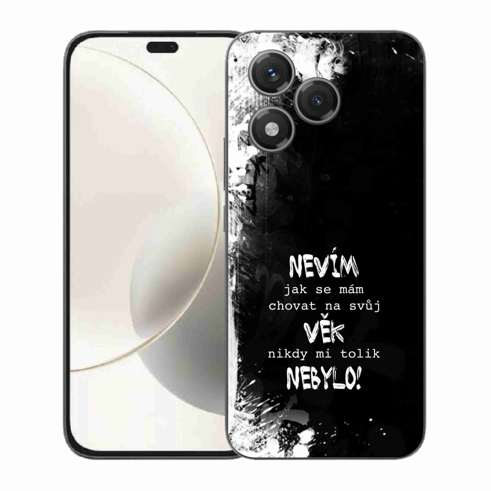 Zselés borító mmCase a Honor 400 Lite-hoz - vicces szöveg 14 fekete háttér