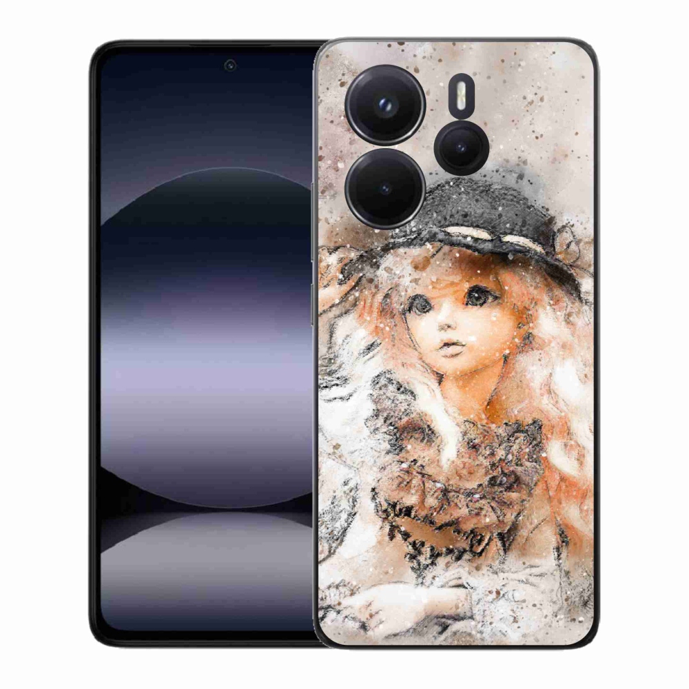 Gél borító mmCase a Xiaomi Redmi Note 14-hez - lány kalapban