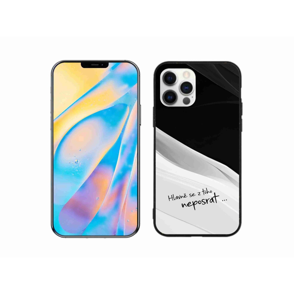 Gél borító mmCase iPhone 12 készülékhez - vicces szöveg 13 fehér és fekete háttérrel