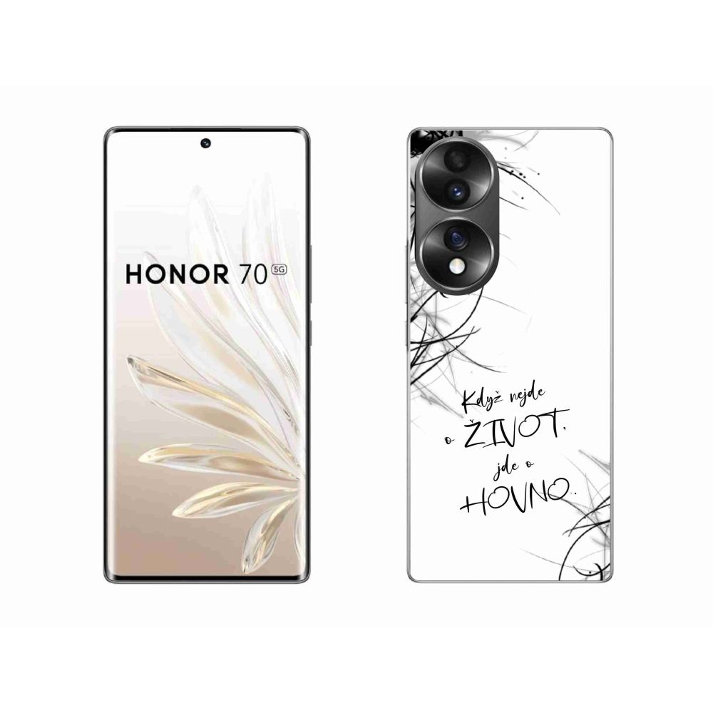 Gél borító mmCase a Honor 70 készülékhez - vicces szöveg 16 fehér háttér