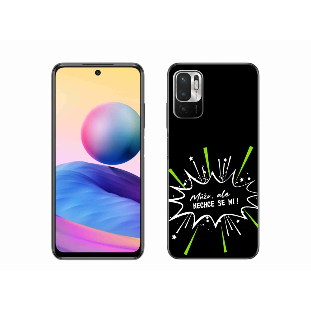 Gél borító mmCase a Xiaomi Redmi Note 10 5G-hez - vicces szöveg 11 fekete háttérrel
