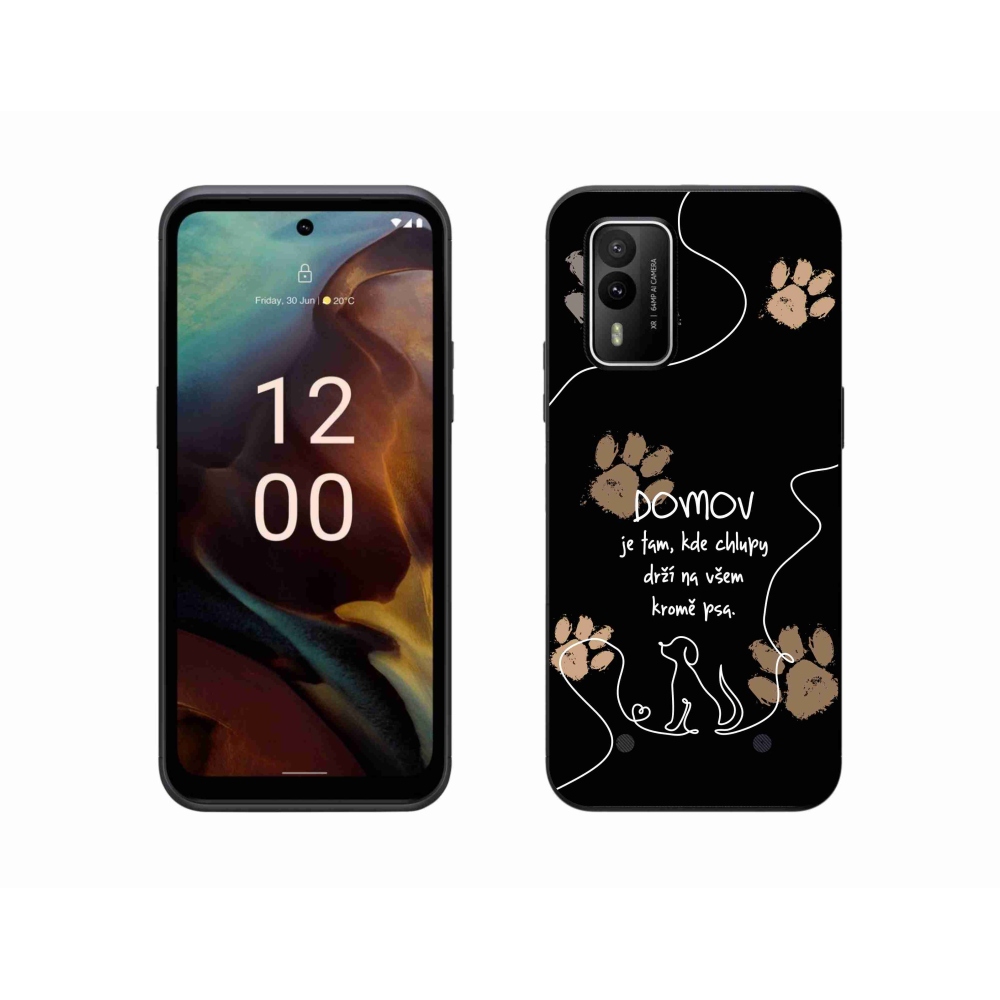 Zselés borítás mmCase a Nokia XR21 készülékhez - kutya motívum fekete háttérrel