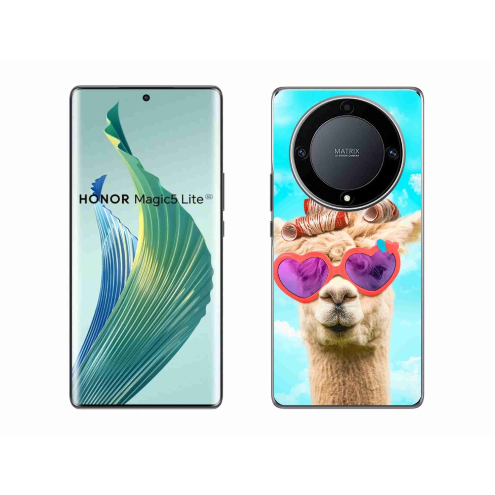 Zselés borítás mmCase a Honor Magic 5 Lite 5G számára - szemüveges láma