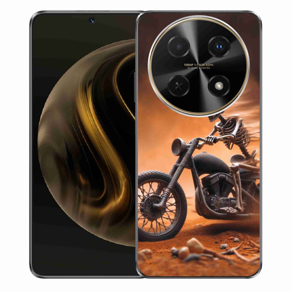 Gél borítás mmCase a Huawei Nova 12i számára - csontváz egy motorkerékpáron